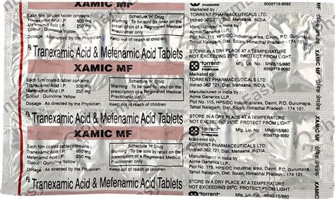 Xamic Mf Strip Of 10 Tablets: Uses, Side Effects, Price, Dosage ...