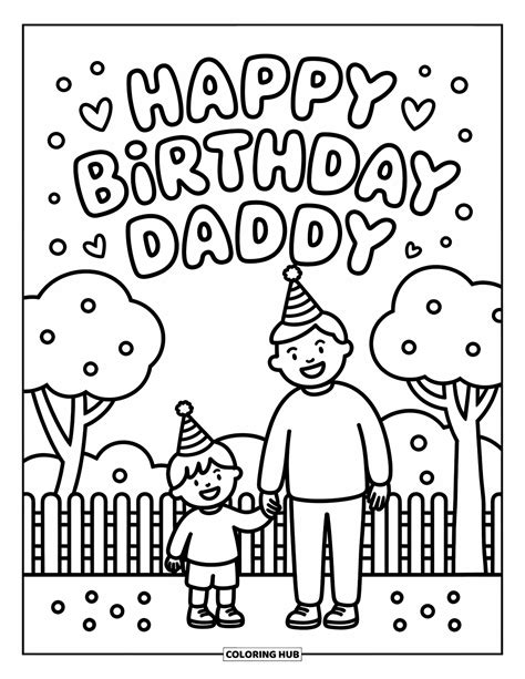80+ Happy Birthday Daddy Coloring Pages for Kids & Adults (Free Printable PDFs)