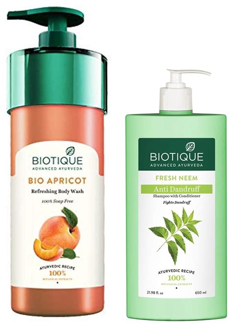 Buy Biotique Bio Apricot Refreshing Body Wash, 800ml & Bio Neem Margosa ...