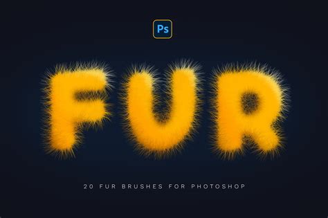 Fur Photoshop Brushes on Yellow Images Creative Store - 146482