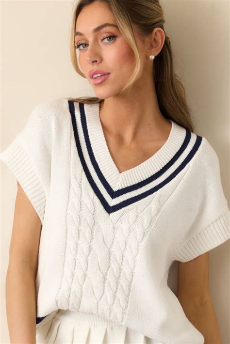 Putting In The Work Oversized White Sweater Vest