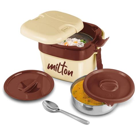 Buy Milton Cubic Big Tiffin Box, 1100 ml, Ivory Online at Low Prices in ...