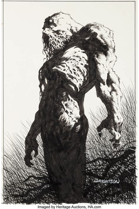 Bernie Wrightson "Sunset" Swamp Thing Illustration Original Art | Lot ...