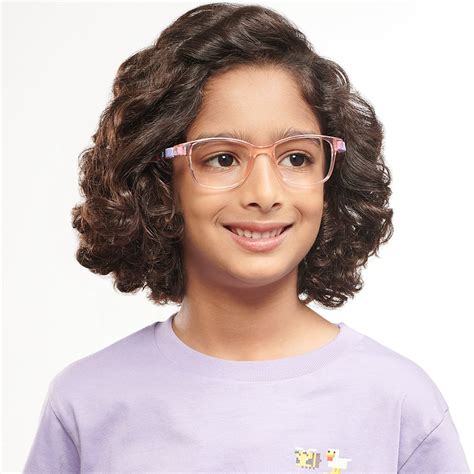 Buy Pink Transparent Purple Pink Tortoise Full Rim Rectangle Kids 5-8 ...