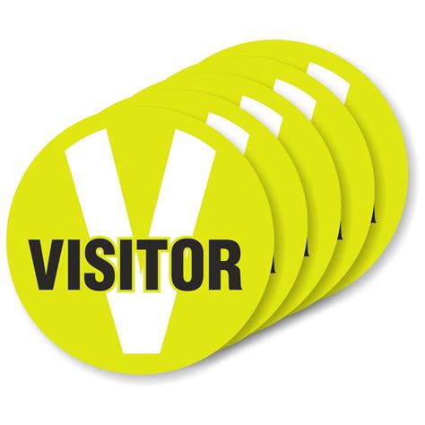 SmartSign"Visitor" Pack of 5 Hard Hat Labels | Retro-Reflective, 2 ...