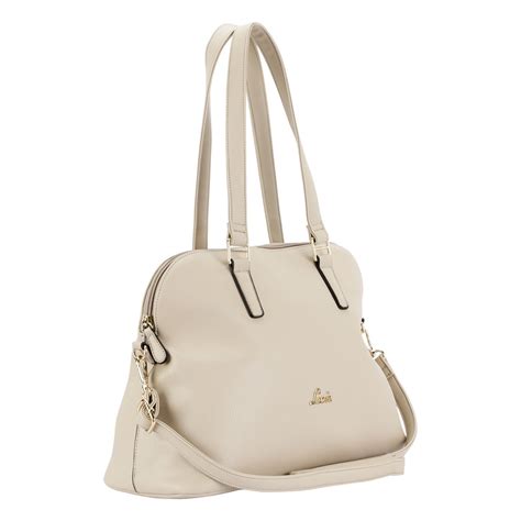 Buy Lavie Beige Echo Dome Satchel Handbag Online