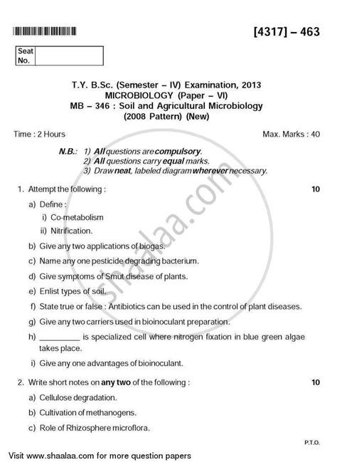 Soil and Agricultural Microbiology 2013-2014 B.Sc Microbiology Semester ...