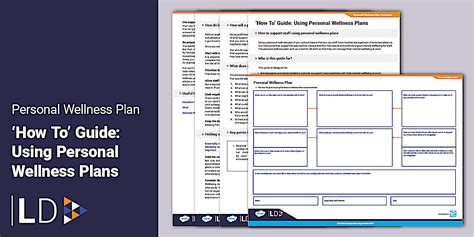 How To' Guide: Using Personal Wellness Plans