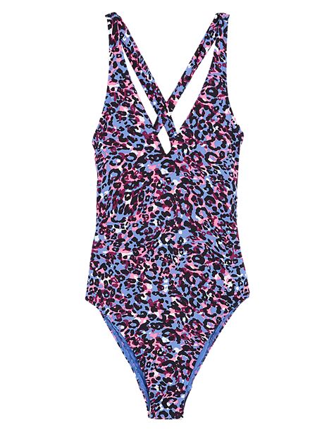 Buy Printed Padded Plunge Swimsuit at Marks & Spencer