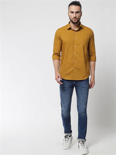 Medallion Yellow Colour Cotton Shirt For Men – Prime Porter