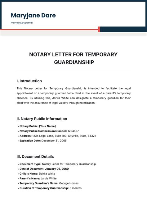 Letter Of Temporary Guardianship Template Letter Of Temporary ...