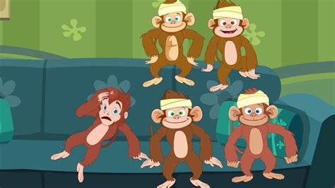Five Little Monkeys - Nursery Rhyme | Nursery rhymes lyrics, Nursery ...