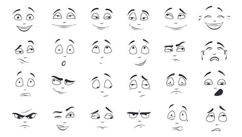 Facial expression illustration set | Free Vector