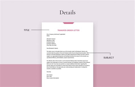 Image result for Transfer Order Example