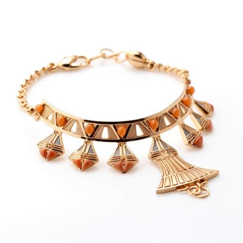 Premium Photo | Egyptian Style Gold Anklet With Brown And Orange Tones