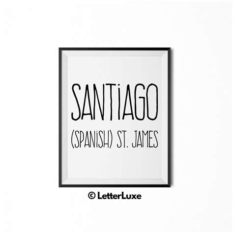Buy Santiago Name Meaning Art, Printable Baby Shower Gift, Bedroom ...