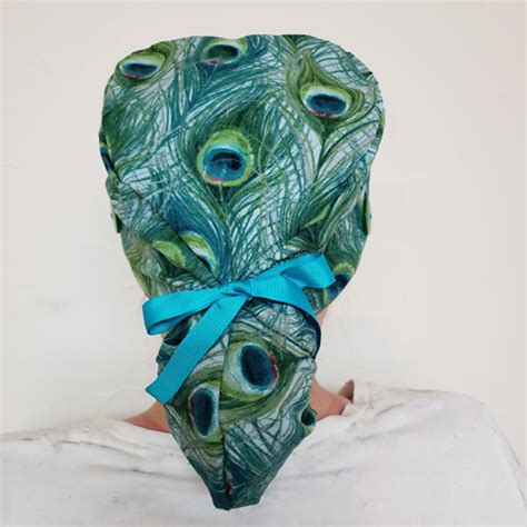 Scrub Cap with Ponytail Pattern - My Hall Closet