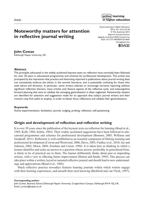 Image result for Reflective Journal Writing Examples