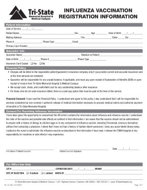 Fillable Online Influenza (Flu) Vaccine Roster Form Fax Email Print ...