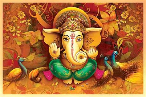 Lord ganesha painting on canvas cute ganesha 021L