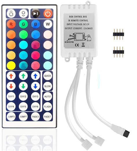 RGB LED Light Strip Remote Controller, 4 Pin 2 Ports Output Dimmer with ...