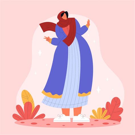 Iranerin mit flachem Design, die Hijab trägt | Kostenlose Vektor