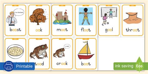 Flashcards Grade 2 Phonics: oa Sound (teacher made) - Twinkl