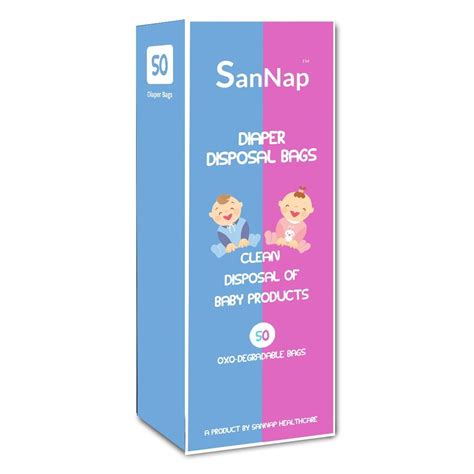 SanNap Baby Diaper Disposal 50 Bags/Sacks (Toss Dirty Diapers Bag ...