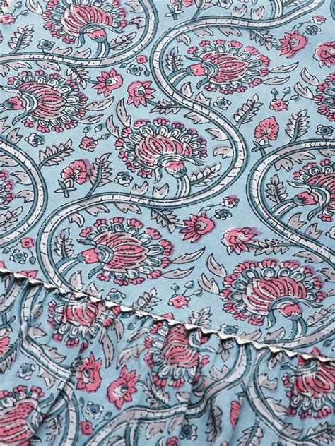 Pure Cotton Blue Printed A-line Kurta Suit Set With Dupatta | AbirabyBeena