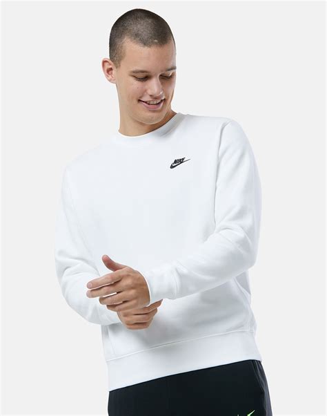 Nike Mens Club Fleece Crew Neck Sweatshirt - White | Life Style Sports UK