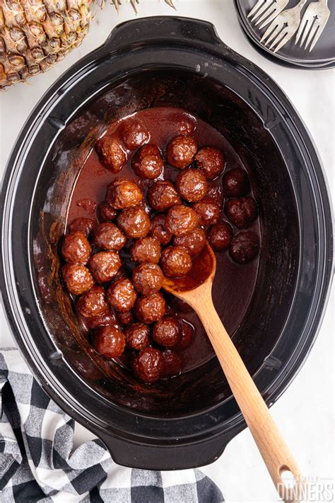 Crockpot BBQ Meatballs - Family Dinners