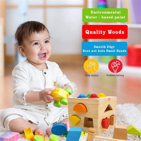 Baybee Wooden Hammer Case Toy Knock Pounding Bench for Kids, Education ...