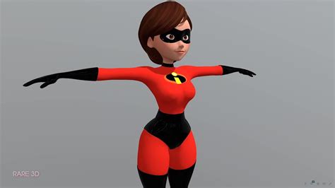 Elastigirl - Helen Parr (Incredible 2) T-Pose 3D Model - YouTube