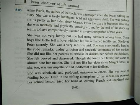 character sketch on anne frank - Brainly.in