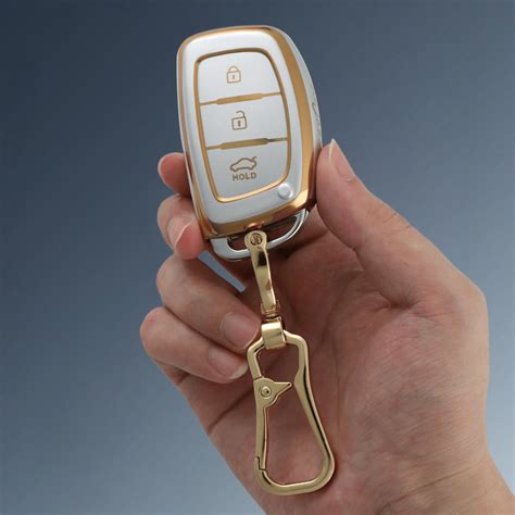 Keyzone DTPU key Cover & alloy keychain for i20 Creta Grand i10 Xcent
