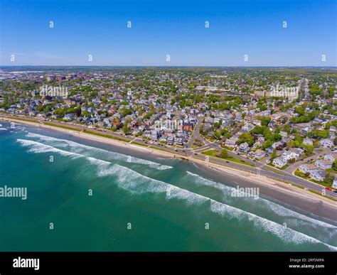 Kings Beach aerial view in town of Swampscott and city of Lynn near ...