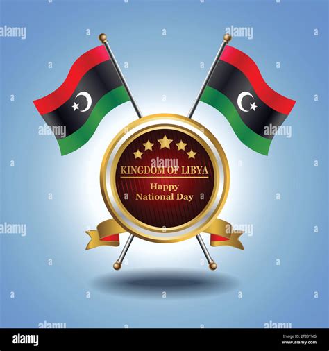 Small National flag of Kingdom of Libya on Circle With garadasi blue background Stock Vector ...