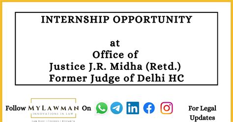 [Internship Opportunity] at Office of Justice J.R. Midha (Retd.) Former ...