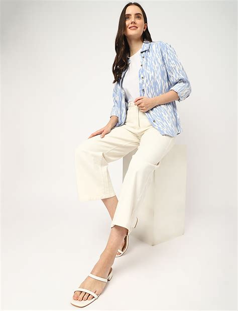 Buy Pure Linen Printed Spread Collar Shirt at Marks & Spencer