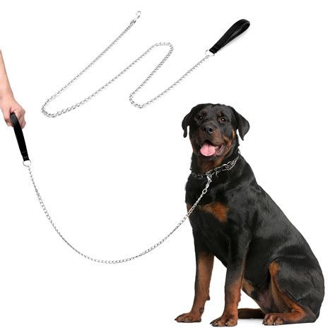 Amazon.com : Jumpress Heavy Duty Chain Dog Leash for Medium Large Dogs ...