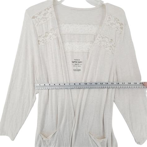 Torrid Women's Long Sleeve Cover Up White Size... - Depop