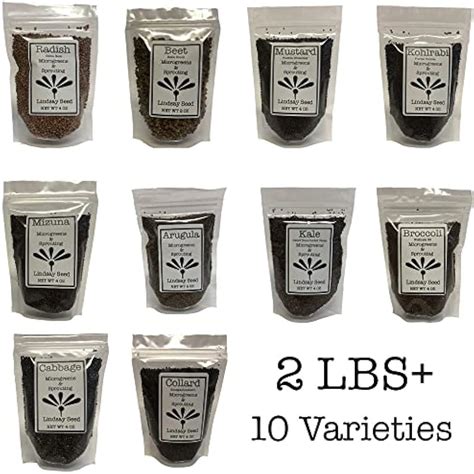 LindsaySeed Microgreens Variety Pack (10 Varieties, 2 LBS+, India | Ubuy