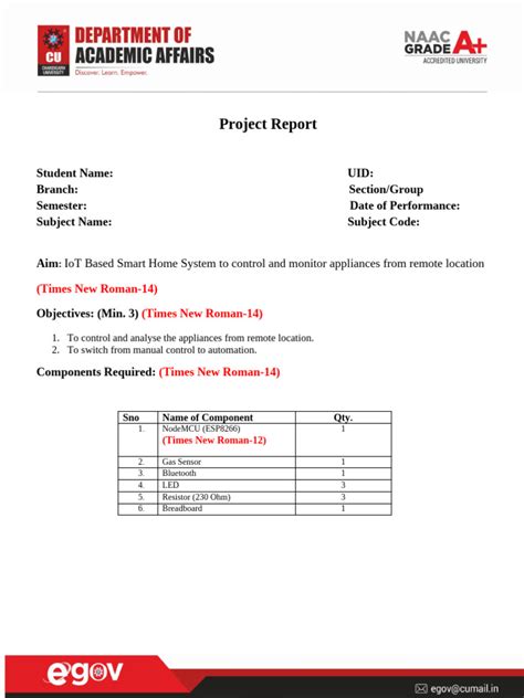 Image result for Project Report Format Example