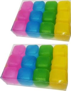 Confidence Pack of 20 Square Plastic Reusable Ice Cubes, | Filled With ...