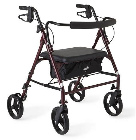 Buy MedlineHeavy Duty Rollator Walker with Seat, Bariatric Rolling ...