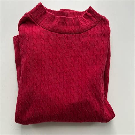 Retro Patterned Red Collared Long Sleeve Top Size S - Depop