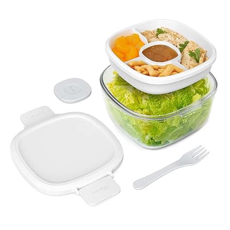 Buy Bentgo Glass - Leak-Proof Salad Container with Large Salad Bowl, 4 ...