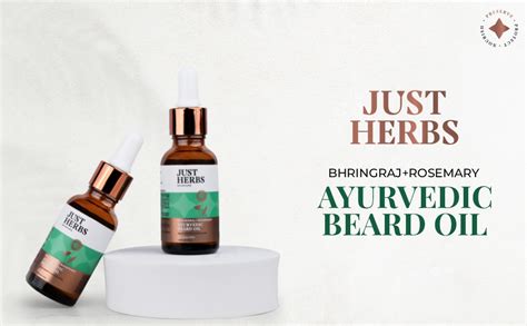 Just Herbs Ayurvedic Beard Oil for Growing Beard Faster with Bhringraj ...