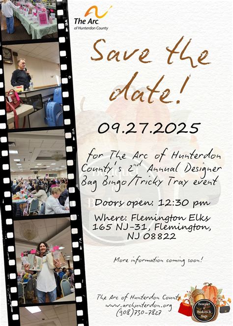 The Arc of Hunterdon Countys Bingo/Tricky Tray Event 2025, 53 Frontage ...