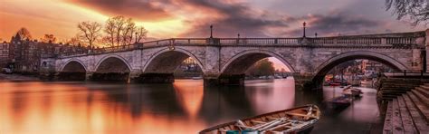 Download wallpaper bridge, boat, pond, section landscapes in resolution ...